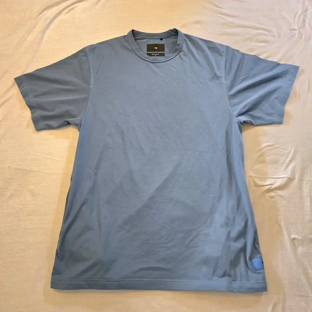 adidas Y-3 Short Sleeve w Pockets Premium T-Shirt Blue Size Small HY1245